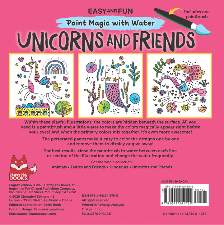 Easy and Fun Paint Magic with Water: Unicorns and Friends