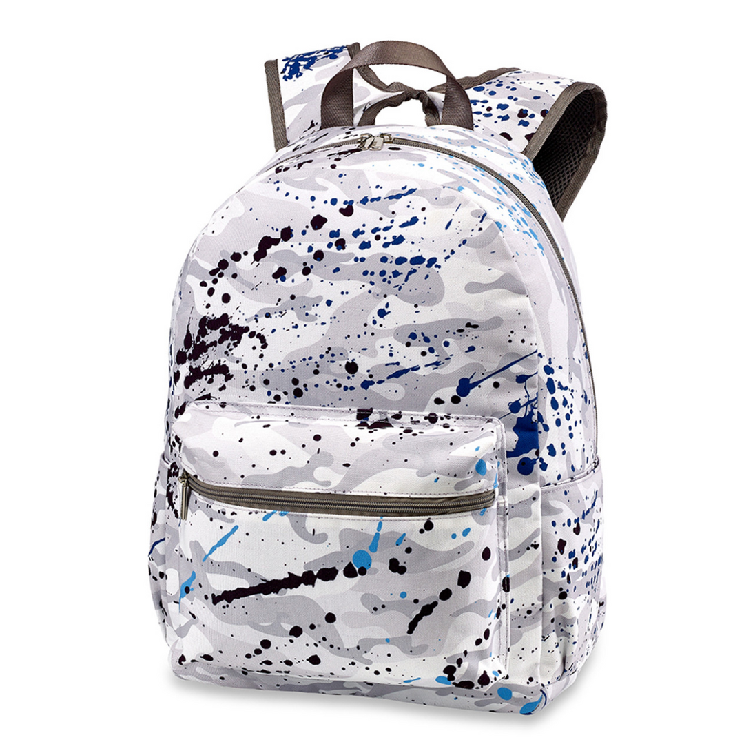 Top Trenz Camo Splatter Canvas 2-Zipper Backpack