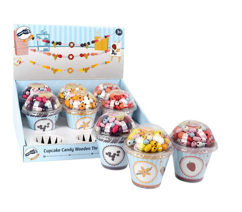 Cupcake Wooden Threading Beads