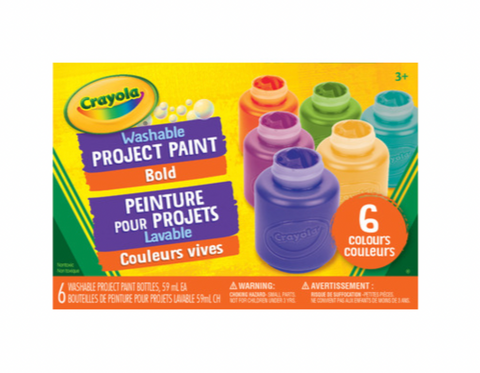 Crayola 6x2oz Washable Paint Jars Bold Colours