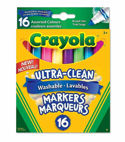 Crayola Ultra-Clean Washable Broad Line Markers 16 Pack