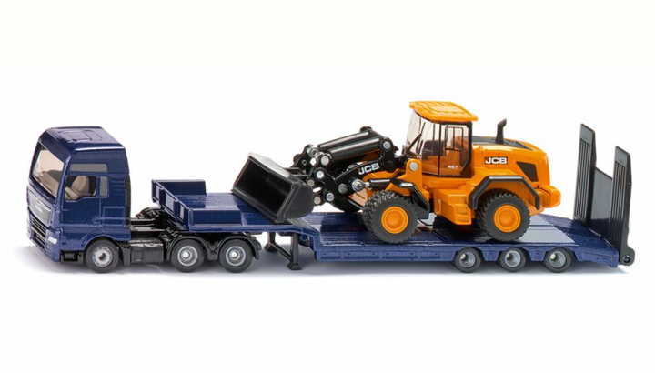 Siku MAN LKW Truck with Low Loader and JCB Wheel Loader