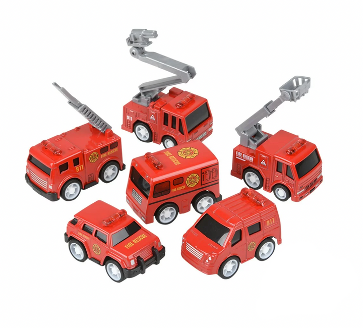 2" Mini Die-Cast Pull Back First Responder Vehicle Assorted