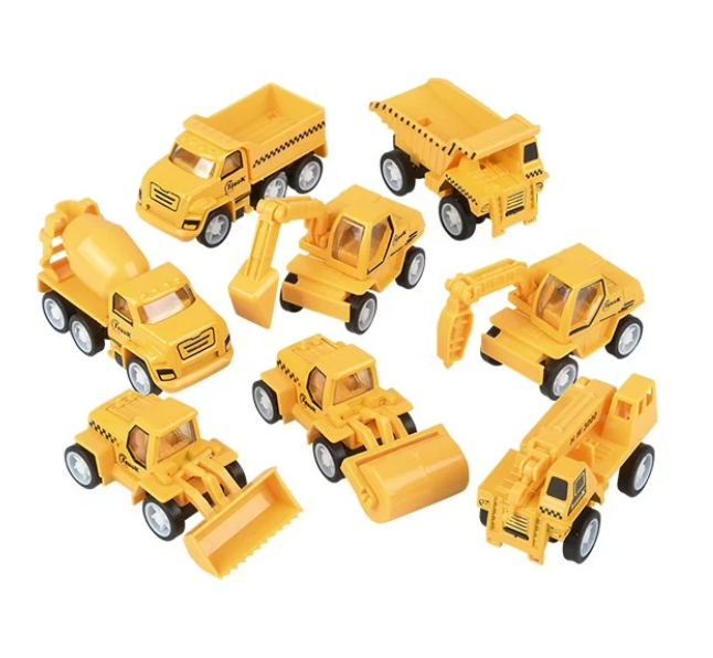 2.5" Mini Die-Cast Pull Back Construction Vehicle Assorted