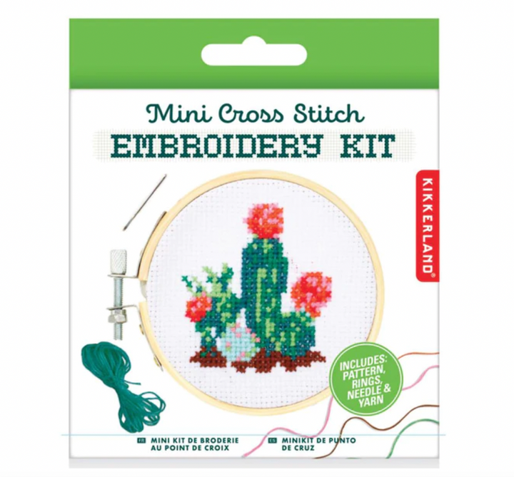 Mini Cross Stitch Embroidery Kit - Cactus