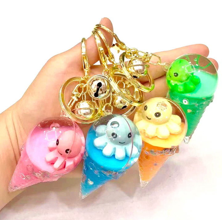 Octopus Ice Cream Floaty Keycharm Assorted