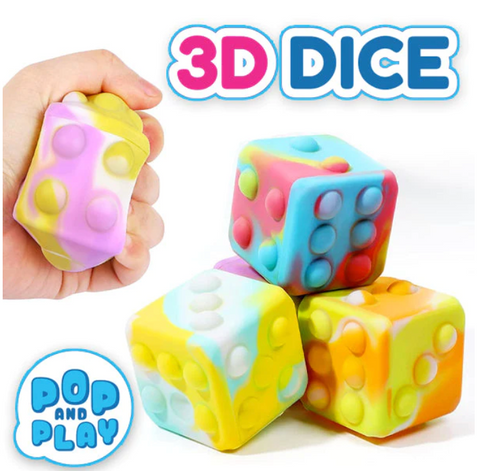 Silicone Bubble Popper Fidget Toy 3D Light Up Dice