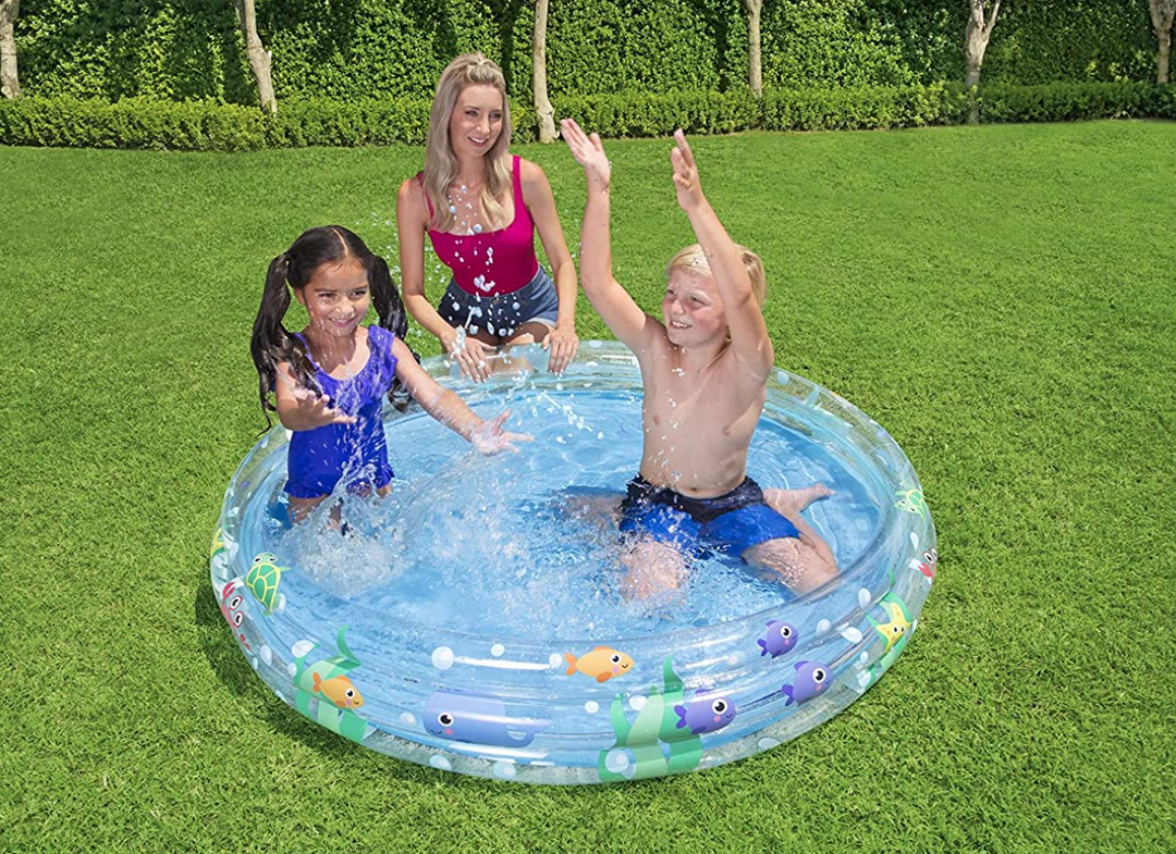 60" Inflatable 3-Rings Pool Ocean Life Design