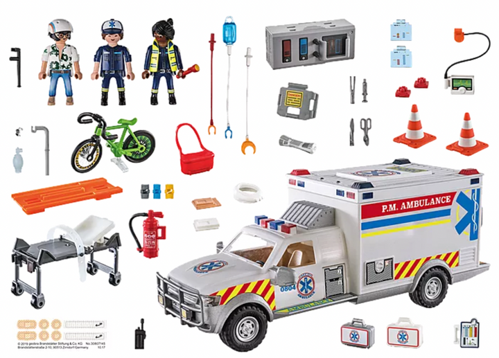 Playmobil City Action Rescue Vehicles: Ambulance with Lights and Sound