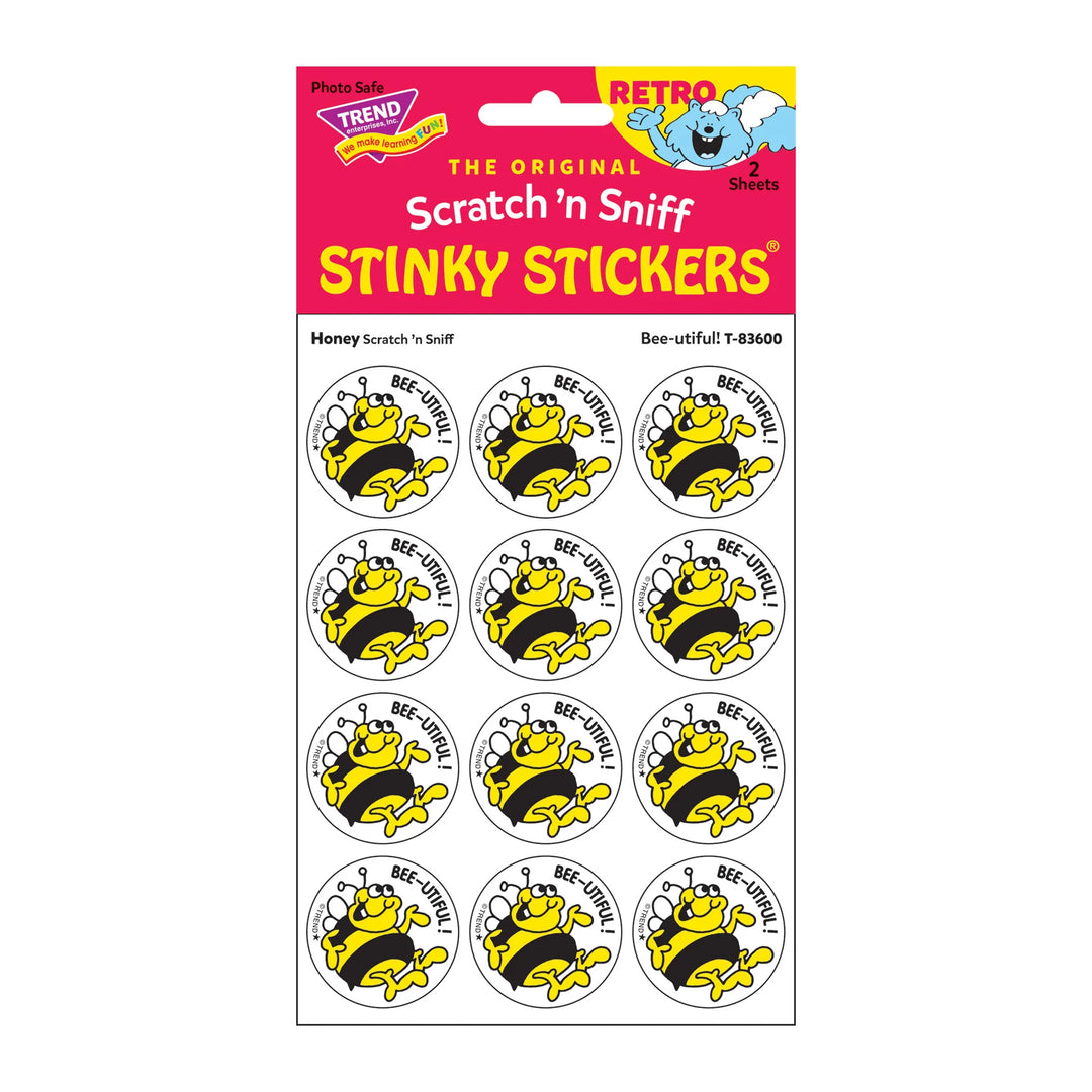 Bee-utiful! Honey Scent Retro Scratch 'n Sniff Stinky Stickers