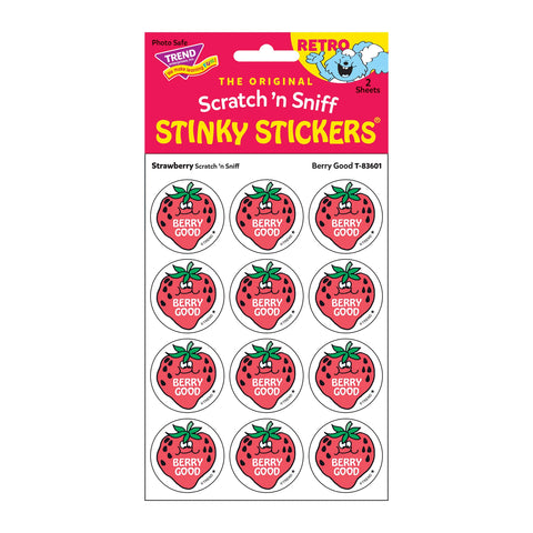 Berry Good Strawberry Scent Retro Scratch 'n Sniff Stinky Stickers