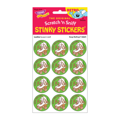 Keep Rolling! Leather Scent Retro Scratch 'n Sniff Stinky Stickers