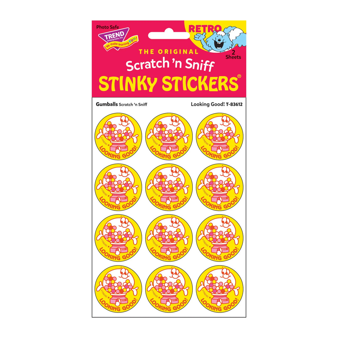Looking Good! Gumballs Scent Retro Scratch 'n Sniff Stinky Stickers