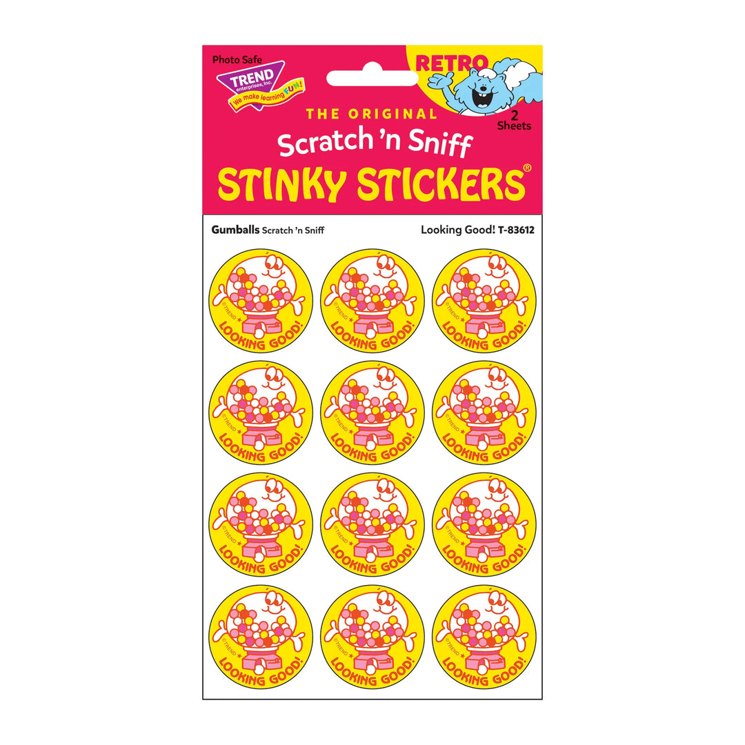 Looking Good! Gumballs Scent Retro Scratch 'n Sniff Stinky Stickers