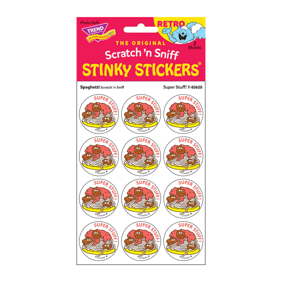 Super Stuff! Spaghetti Scent Retro Scratch 'n Sniff Stinky Stickers