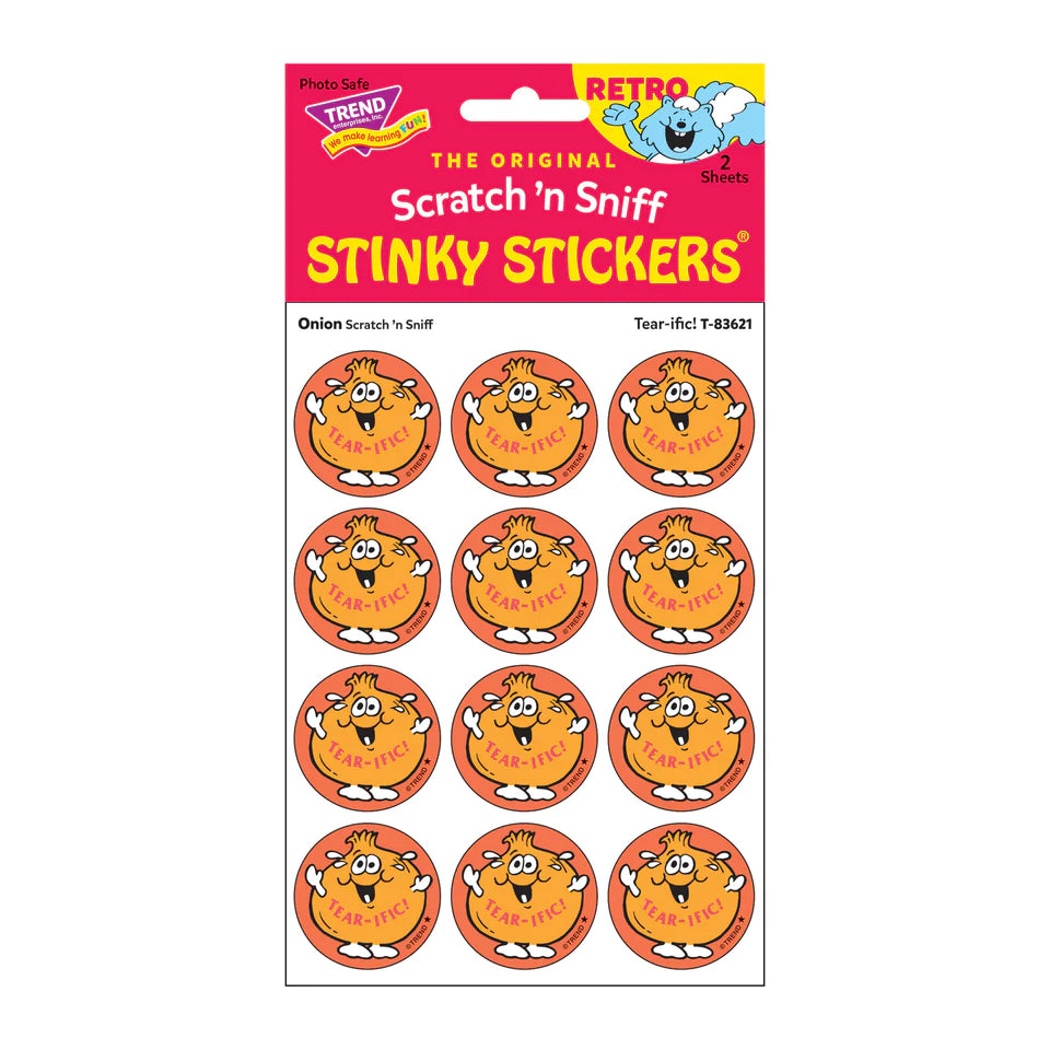 Tear-ific! Onion Scent Retro Scratch 'n Sniff Stinky Stickers