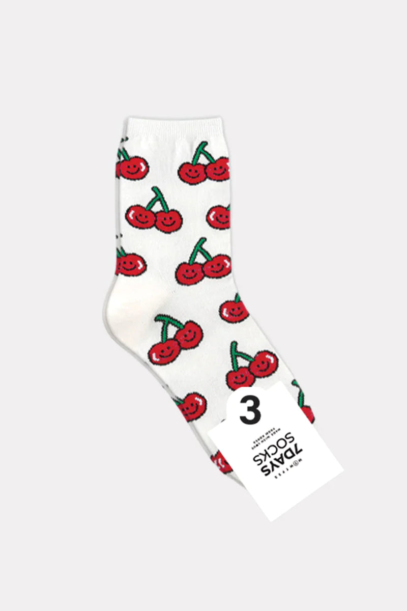 Teen/Women Crew: Sweet Cherries Socks