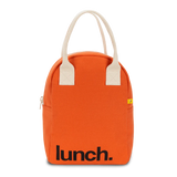 Fluf Orange Red Zipper Lunch Bag