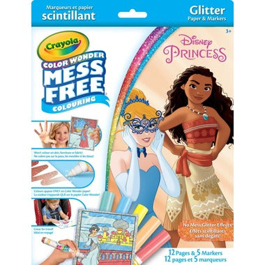 Crayola Colour Wonder Mess Free Glitter Kit Disney Princess