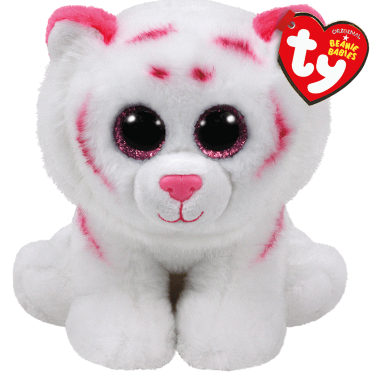 TY Beanie Babies - Tabor the Pink & White Tiger 8" Plush