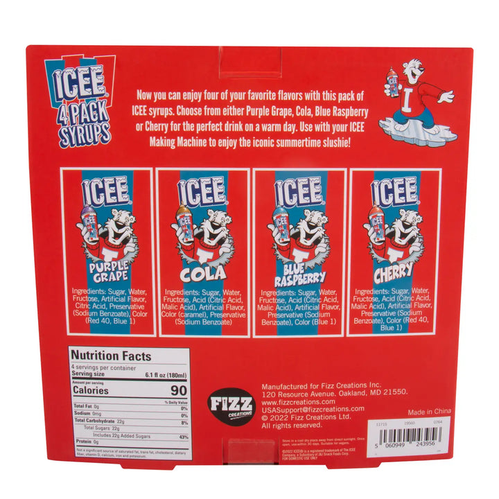 ICEE 4 Pack Syrups