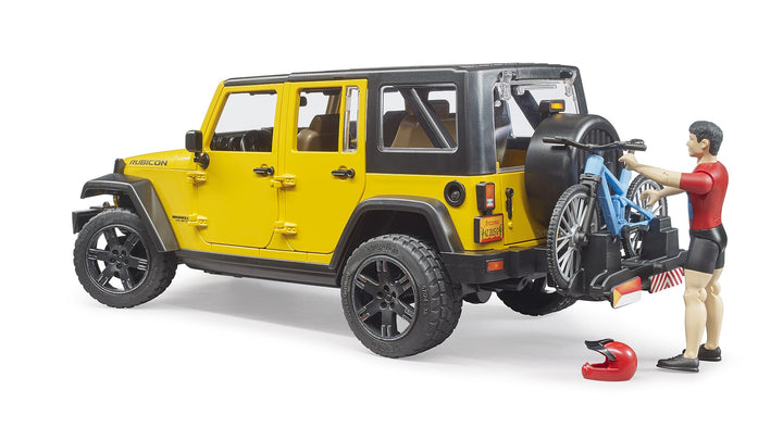 Jeep Wrangler Rubicon with Mountain Bike and Cyclist