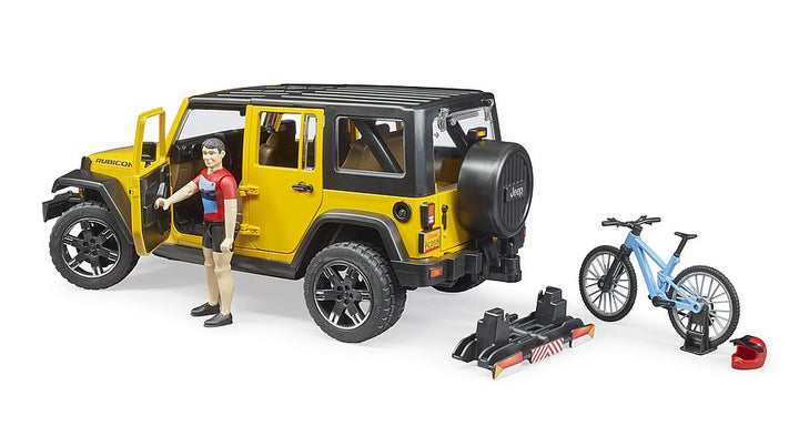 Jeep Wrangler Rubicon with Mountain Bike and Cyclist