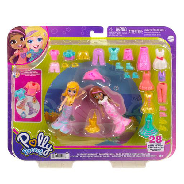 Polly Pocket Colour-Change Seashine Mermaid Fashion Pack