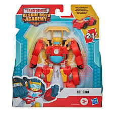 Hasbro Transformers Rescue Bots Academy Hot Shot Action figure for ages 3+ in retail packaging
