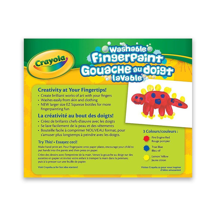 Crayola Washable Fingerpaint Primary Colours 3 Pack