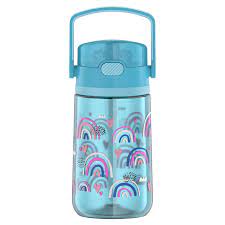 Thermos Plastic Hydration Bottle W/Flip Straw & Handle 410ml- Assorted Designs