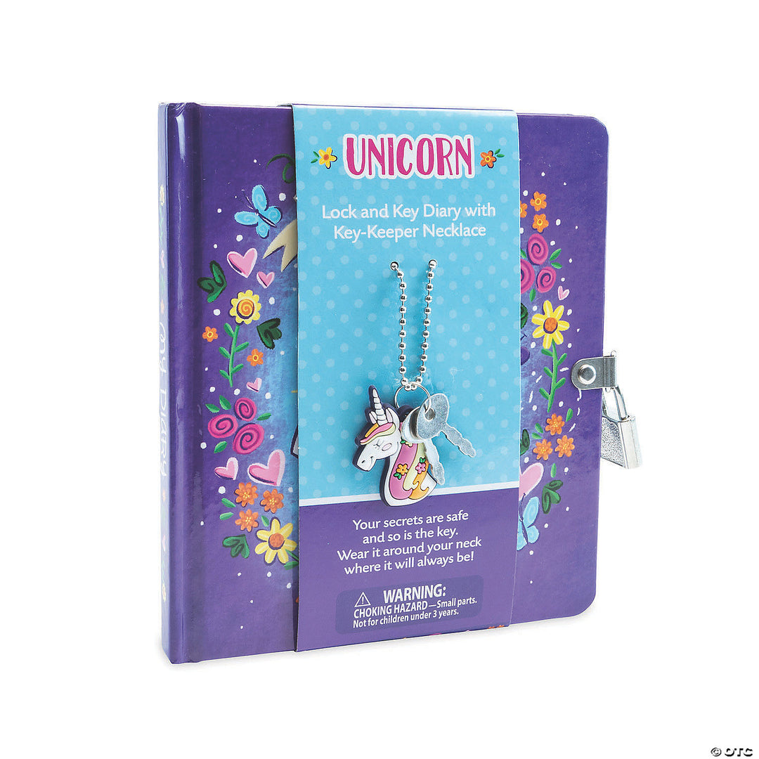 Unicorn Diary With Key-Keeper Necklace